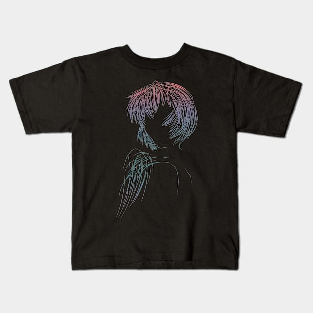 Rei Neon Kids T-Shirt by GatsuOnBerserk